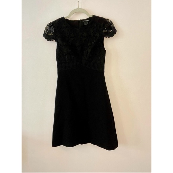 Club Monaco Black dress with lace capped sleeves - Picture 8 of 8